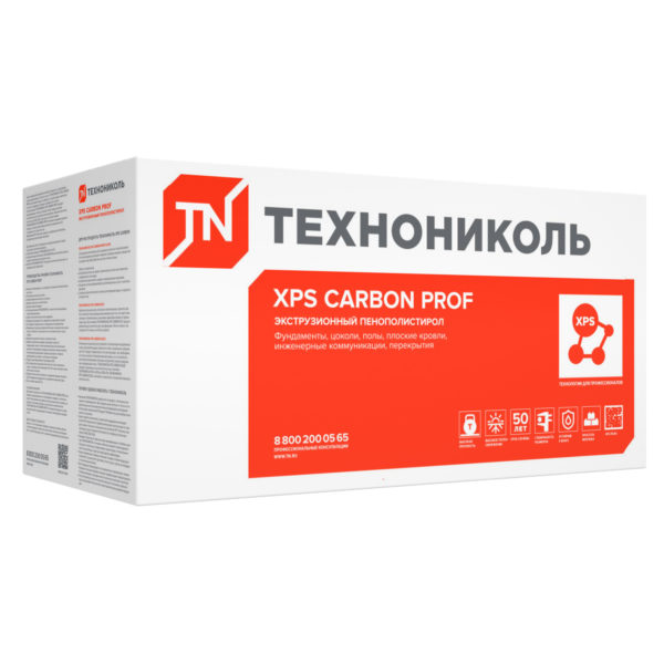 XPS CARBON PROF группа горючести: Г4 прочность на сжатие: 250 КПа форма кромки: L